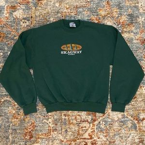 Vintage Skagway Alaska embroidered logo crewneck sweatshirt